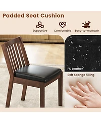 Sugift Pu Leather Upholstered Dining Chairs Set of Two