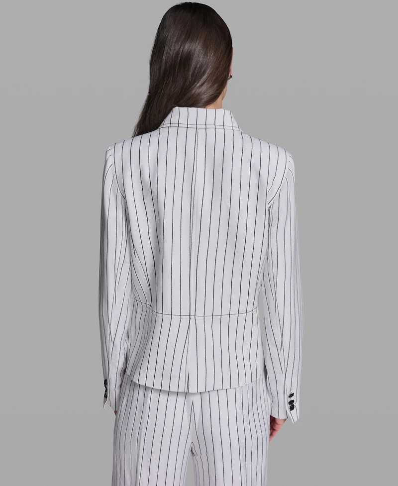 Karl Lagerfeld Paris Women's Striped Collared Jacket