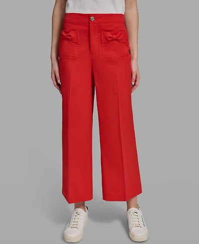 Karl Lagerfeld Paris Women's Straight Bow Pocket Pants