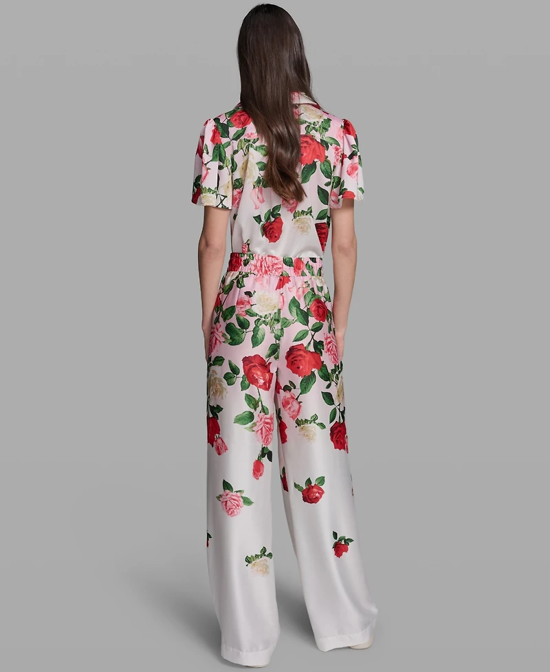 Karl Lagerfeld Paris Women's Printed Pull-On Pants