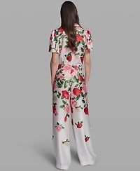 Karl Lagerfeld Paris Women's Printed Pull-On Pants