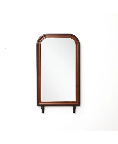 LuxenHome Modern 43.3" Tall Rounded Rectangle Wall Mirror with Pine Wood Frame