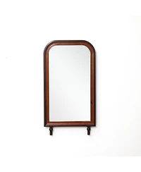 LuxenHome Modern 43.3" Tall Rounded Rectangle Wall Mirror with Pine Wood Frame