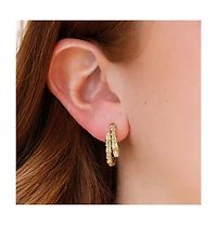 The Lovery Cz Snake Hoop Earrings 14K Gold-Plated Sterling Silver