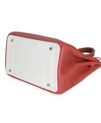 Pre-Owned HERMES Sanguine White Clemence Verso Birkin 35 Phw