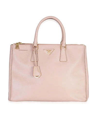 Pre-Owned Prada Pink Saffiano Galleria Lux Medium Double Zip Tote