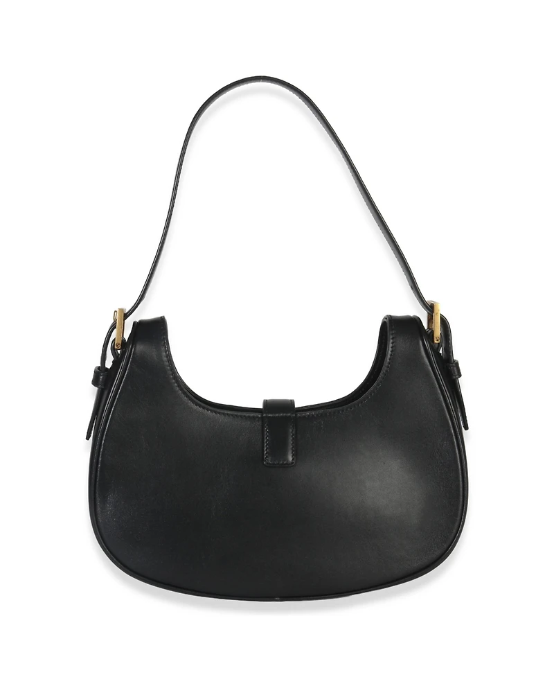 Pre-Owned Saint Laurent Black Smooth Calfskin Le Fermoir Hobo