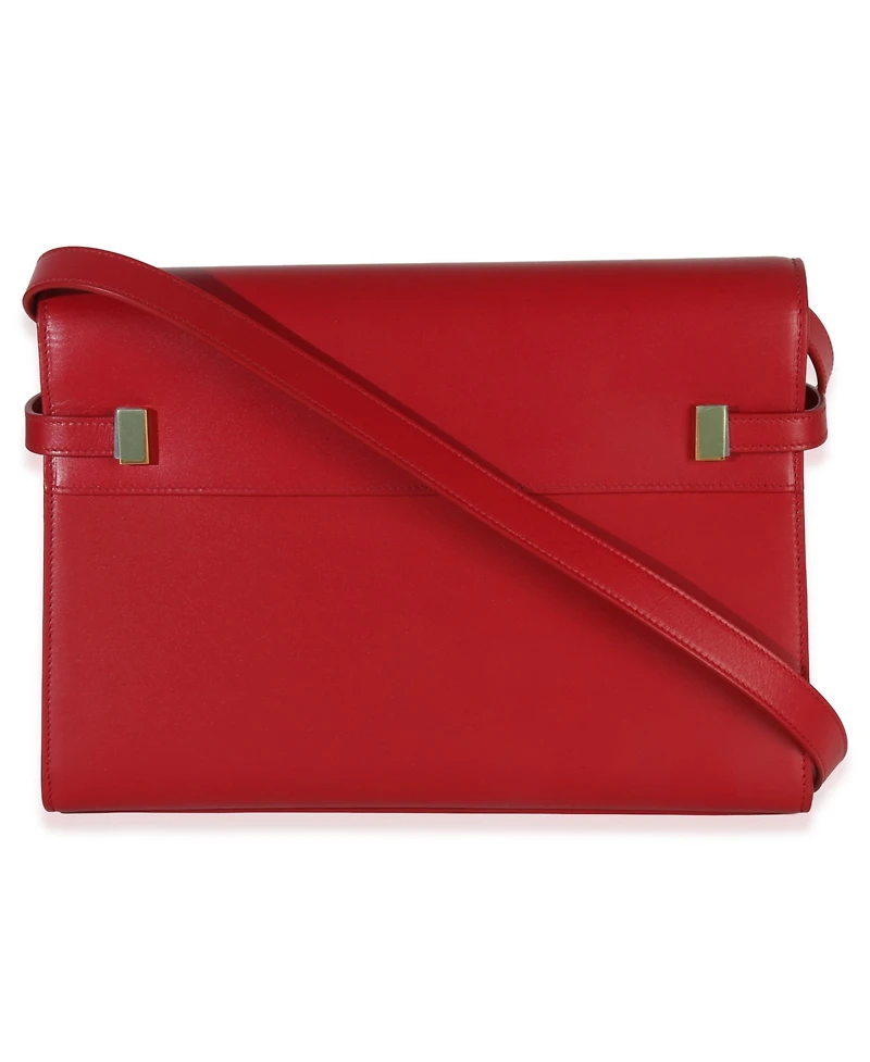 Pre-Owned Saint Laurent Red Calfskin Medium Manhattan Shoulder