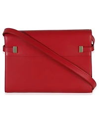 Pre-Owned Saint Laurent Red Calfskin Medium Manhattan Shoulder