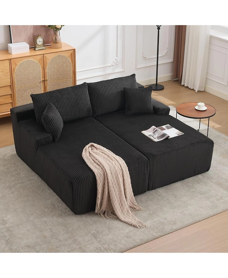 gaomon Oversized Chaise Lounge Chair 79 69" Indoor Double Cloud Boneless Couch with 4 Pillows Armrests Deep Seat No Assembly Required Comfy Corduroy