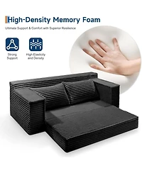 gaomon 75" Convertible Sofa Bed, Boneless Couch Bed with 2 Pillow, Folding Pull Out Couch, Loveseat Sleeper Sofa, Futon Couch for Living Room Bedroom