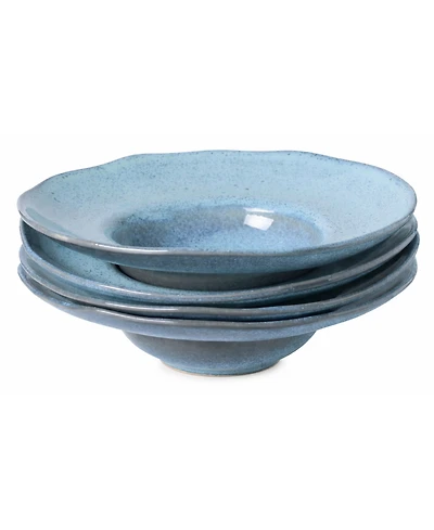 Porto Brasil 11.02" Stoneware Deep Rim Plates, Set of 4