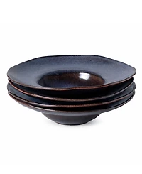 Porto Brasil 11.02" Stoneware Deep Rim Plates, Set of 4