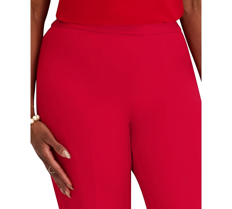Kasper Women's Elasticized Back Wide-Leg Pants