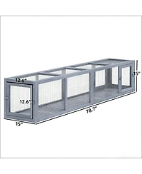 Zeus & Ruta Outdoor Spacious Wooden Cat Enclosure with Tunnel Run, Window View and Play Area