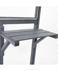 Zeus & Ruta Outdoor Wooden Cat Enclosure with 3-Tier Catio, Lockable Door, Sun Roof, Spacious Play Area