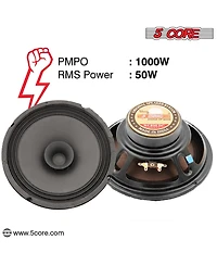 5 Core 8" Subwoofer 1000W Dual Cone Car Audio Sub Woofer 4 Ohm Deep Bass Replacement Loud Speaker