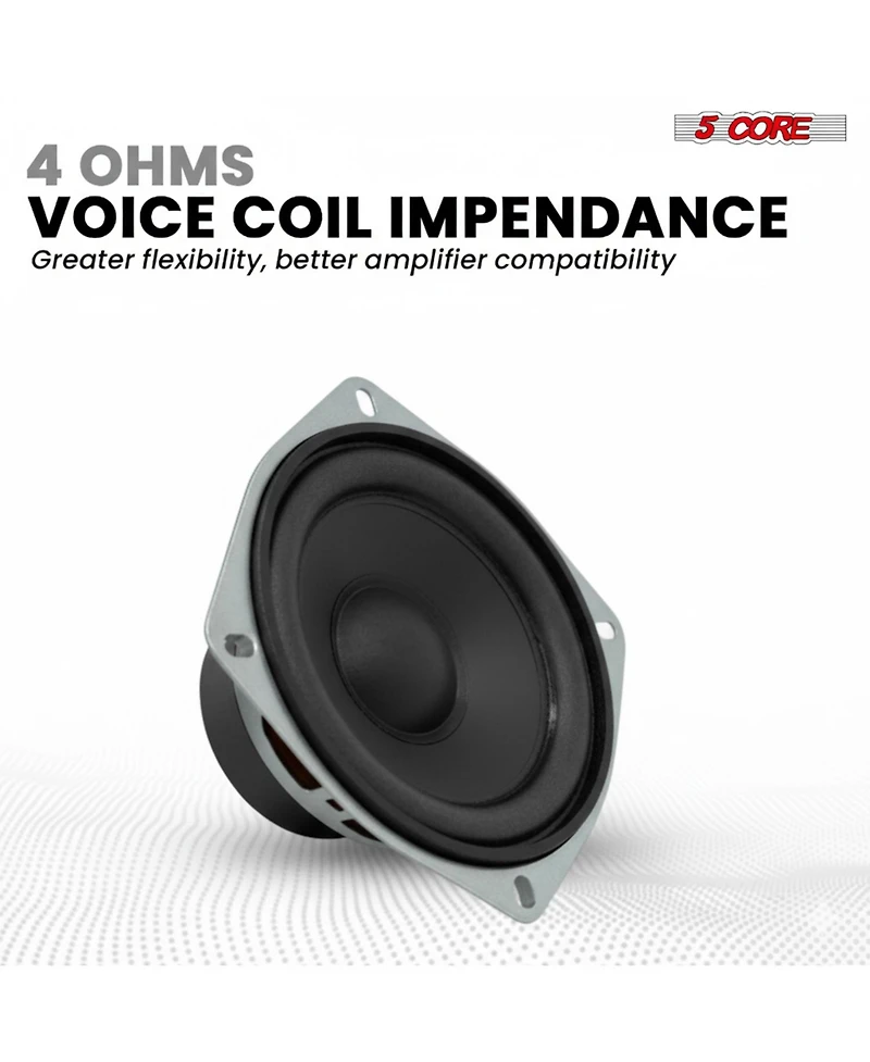 5 Core 4 Inch Subwoofer 200W Car Audio Sub Woofer 4 Ohm Deep Bass Replacement Loud Speaker