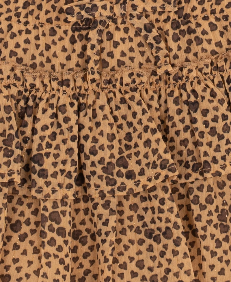 Rare Editions Baby Girls' Flutter Sleeve Top and Cheetah Skirt, 2-Piece Set