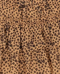 Rare Editions Baby Girls' Flutter Sleeve Top and Cheetah Skirt, 2-Piece Set