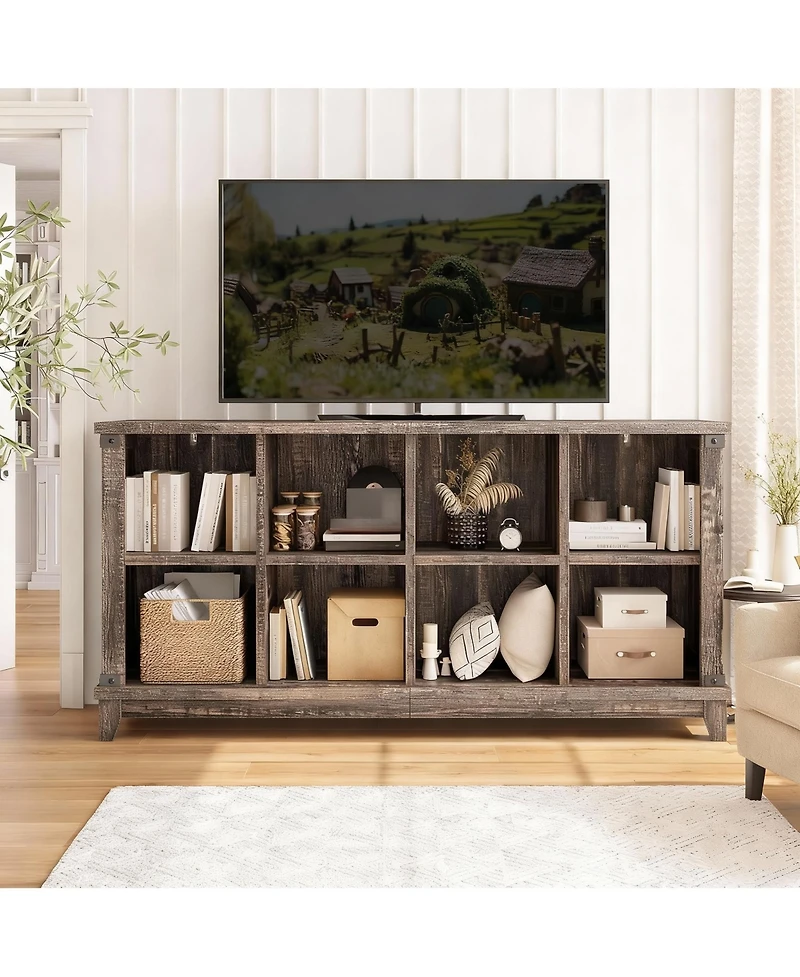 Yigii 8 Cube Storage Organizer - Farmhouse Modern Design for Home Office,Easy Assembly