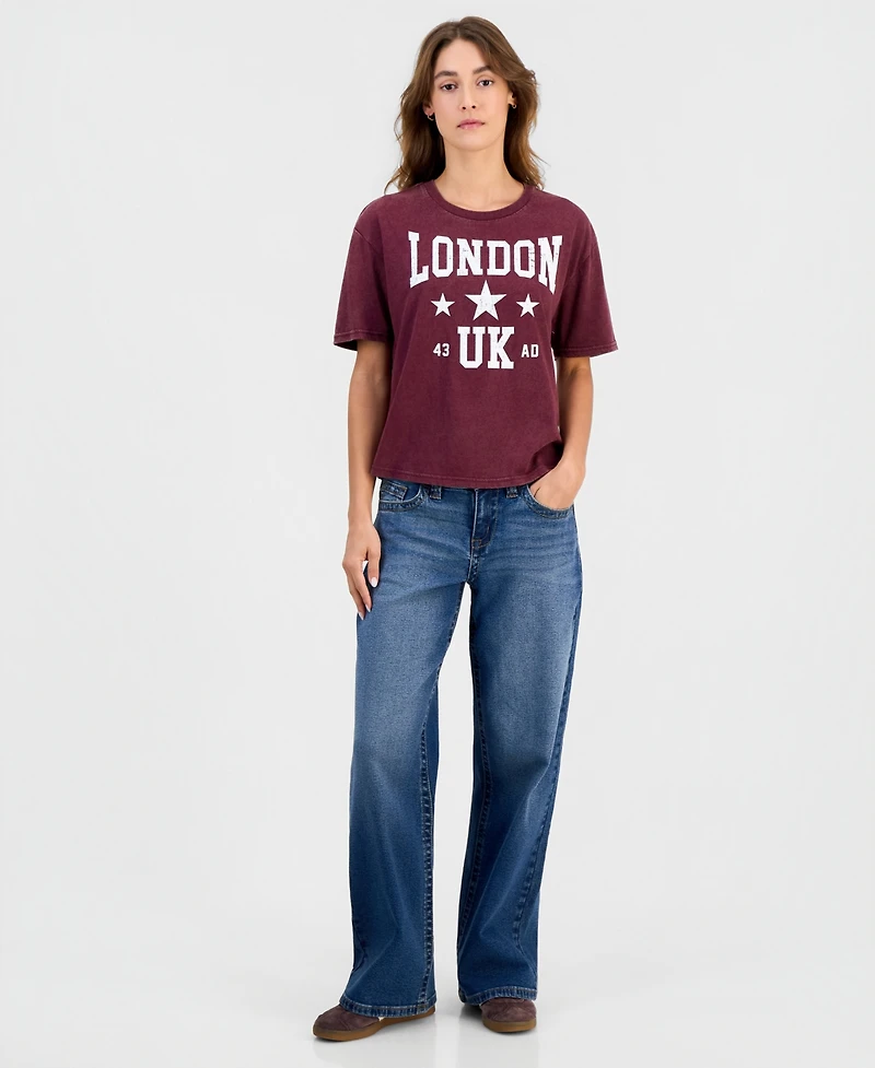 Rebellious One Juniors' London Graphic T-Shirt