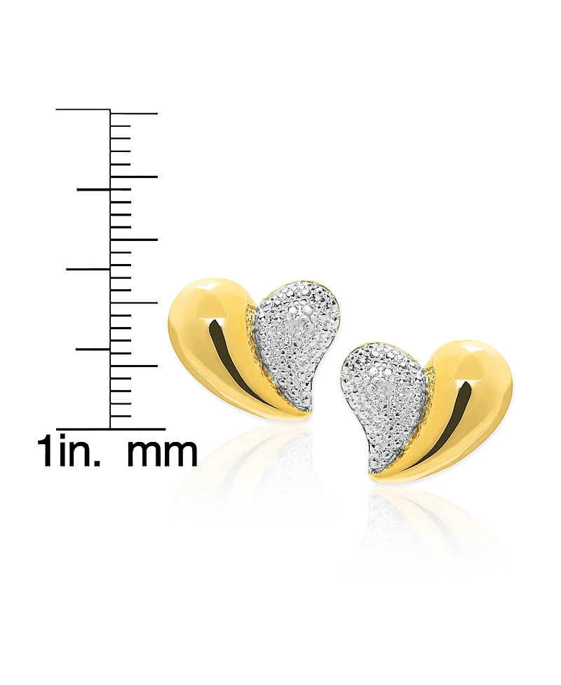 Macy's Diamond Accent 0.01 ct. t. w. Heart Link Hoop Earrings