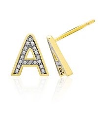 Macy's Diamond Accent 0.01 ct. t. w. Initial 'S' Stud Earrings