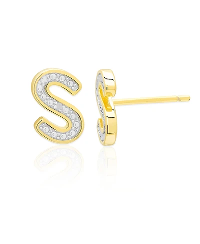 Macy's Diamond Accent 0.01 ct. t. w. Initial 'S' Stud Earrings