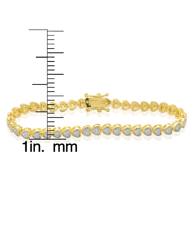 Macy's Diamond Accent 0.005 ct. t. w. Heart Link Bracelet