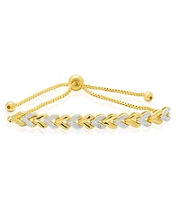 Macy's Diamond Accent 0.005 ct. t. w. Chevron Link Adjustable Bolo Bracelet