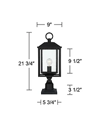 John Timberland Califa 21 3/4" Black and Seeded Glass Pier Mount Light