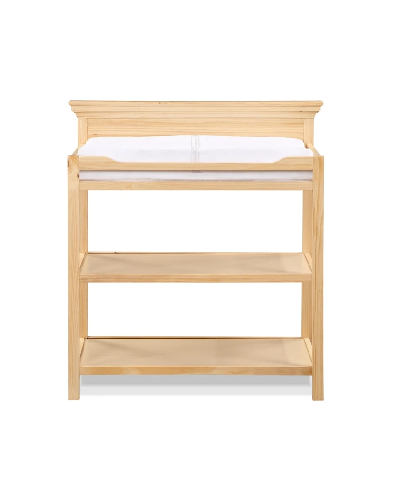 Flynama Modern Changing Table Wood Finish with Two Shelves and 4 Side Safety Rails for Nursery