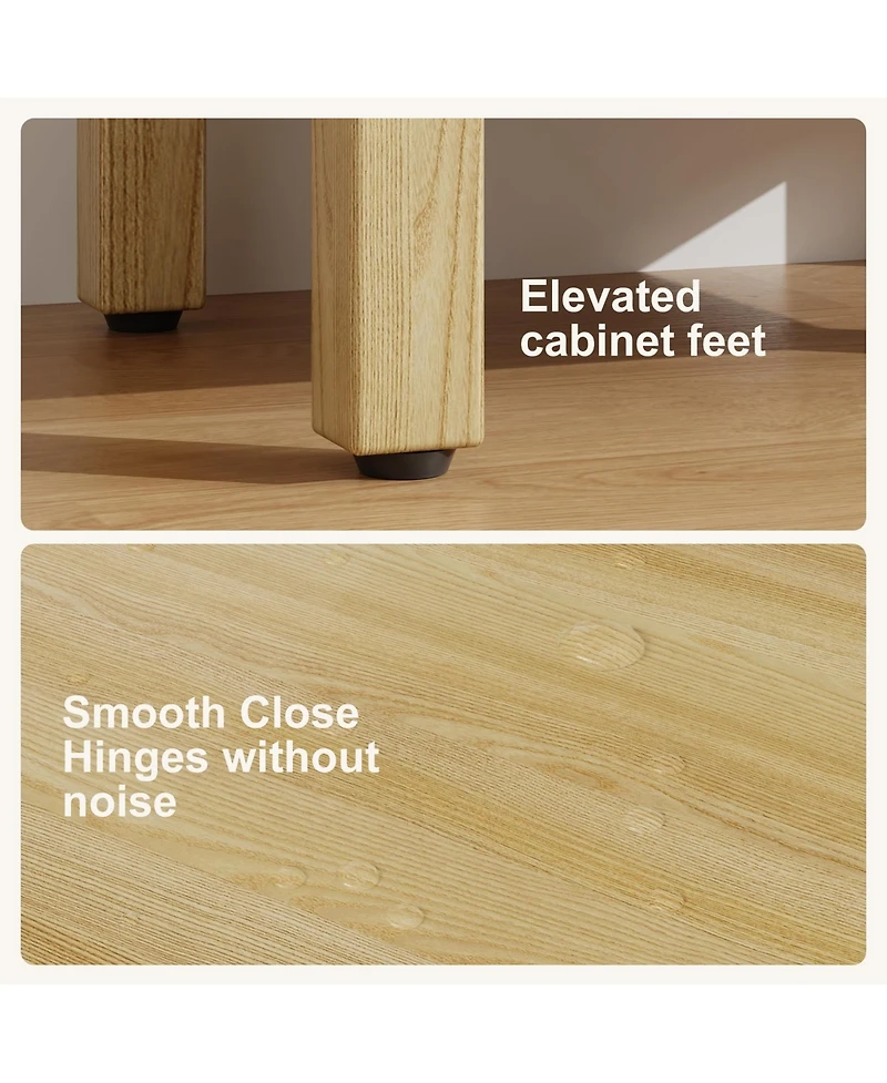 homfan 30" Bathroom Vanity with Sink, Freestanding Bathroom Sink Cabinet with 2 Soft-Closing Doors and Large Storage Drawer, Wood Vanity Cabinet