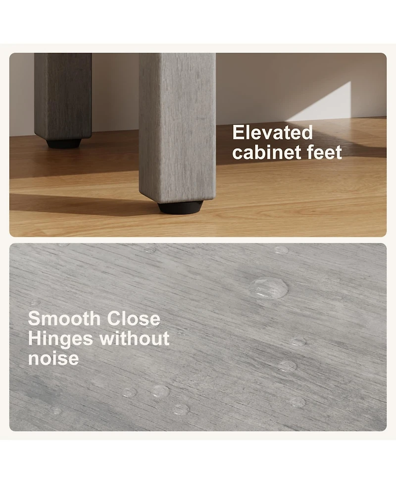 homfan 30" Bathroom Vanity with Sink, Freestanding Sink Cabinet 2 Soft-Closing Doors and Large Storage Drawer, Wood