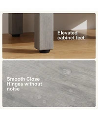 homfan 30" Bathroom Vanity with Sink, Freestanding Sink Cabinet 2 Soft-Closing Doors and Large Storage Drawer, Wood