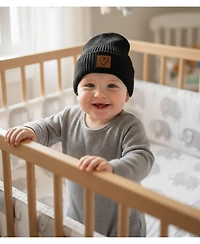 MeMoi Kids Cozy Heart-Patch Ribbed Rayon-Blend Knit Beanie