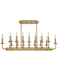 Stiffel Soft Gold Linear Pendant Chandelier 38 3/4" Wide Modern Open Frame 16-Light Fixture for Kitchen Island Dining Room House