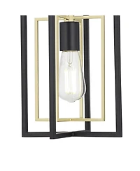 Possini Euro Design Nima Black Gold Mini Pendant Light 8" Wide Modern Open Rectangle Metal Fixture for Dining Room Kitchen Island