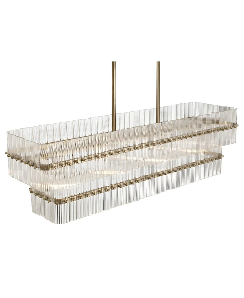 Possini Euro Design Possini Euro Emerson 36"W Matte Brass 4-Light Linear Island Pendant