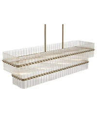 Possini Euro Design Possini Euro Emerson 36"W Matte Brass 4-Light Linear Island Pendant