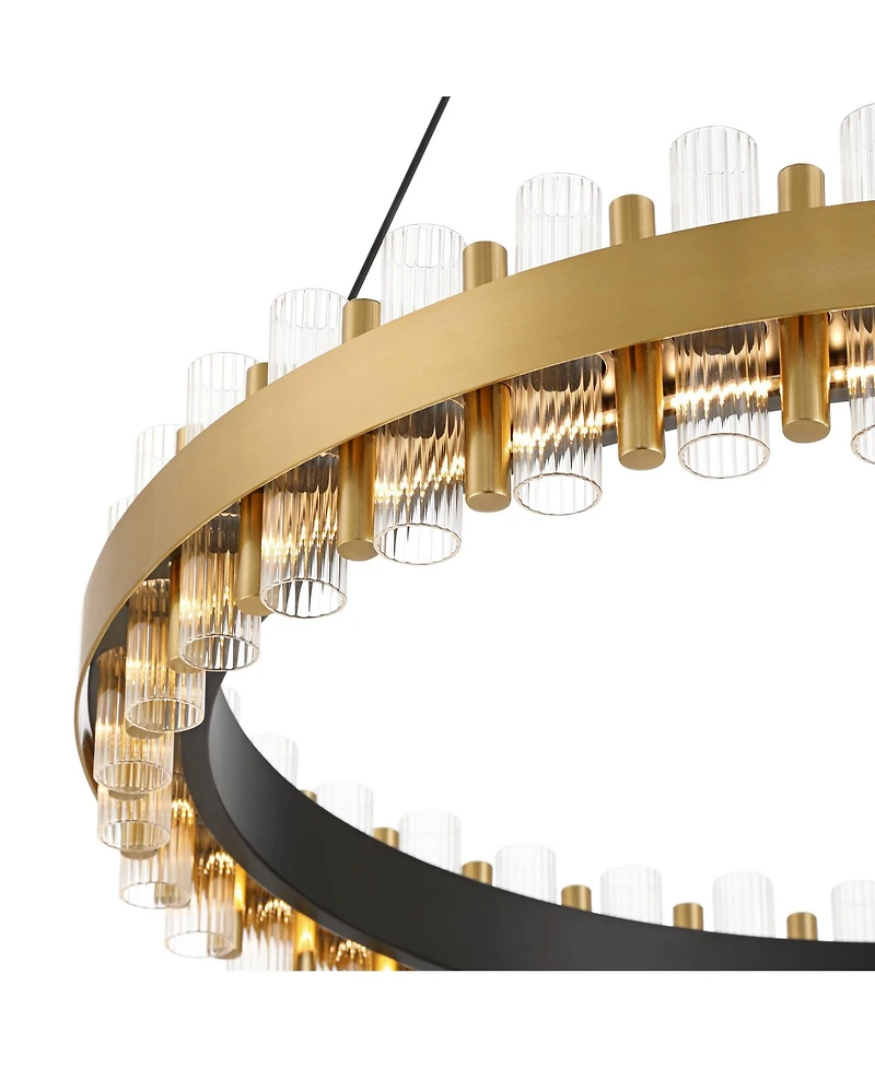 Possini Euro Design Possini Euro Messina 28" Wide Gold and Matte Black Led Ring Chandelier