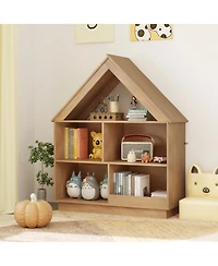 Gouun 3-Tier House-Shaped Toy Storage Organizer with Open Shelves