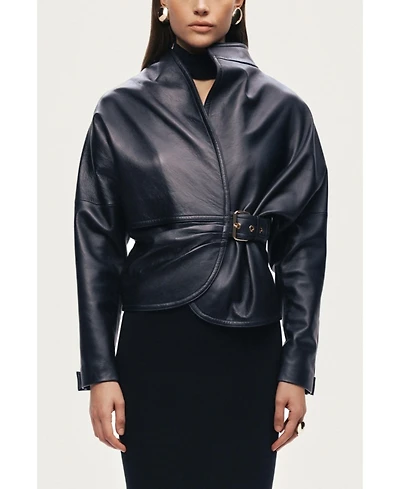 Nocturne Women's Leather Wrap Jacket