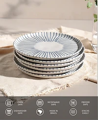 Porto Brasil Elemento Stoneware Dessert Plates, Set of 6