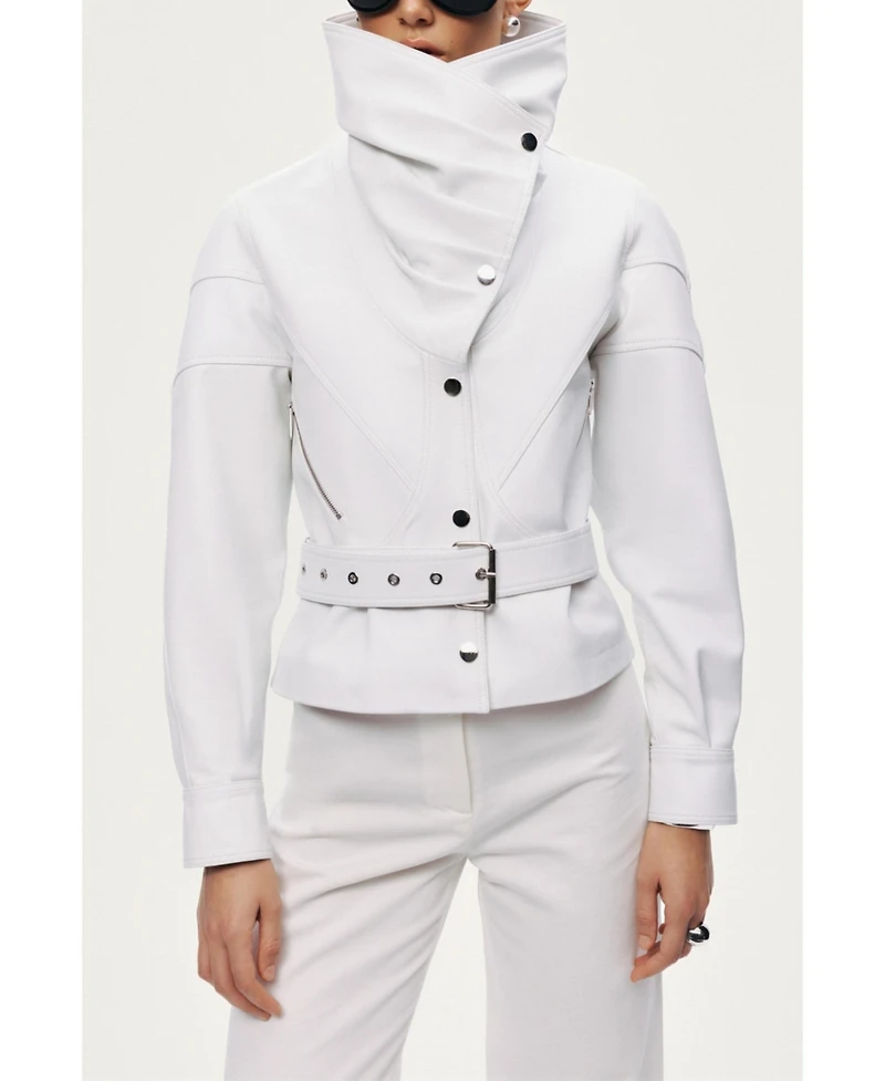 Nocturne Women's High-Neck Belted Jacket