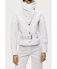 Nocturne Women's High-Neck Belted Jacket