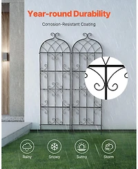Gouun Metal Garden Trellis for Climbing Plants, 71 x 20 in 2-Pack Rustproof Powder-Coated Plant Support