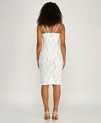 pear culture Juniors' Spaghetti Strap V-Neck Midi Dress