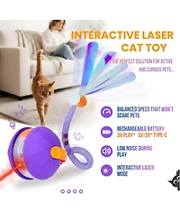 Aronkl Automatic 4in1 Interactive Cat Toy Rechargeable with 3 Tails Laser Motion Activated for Indoor Cats Kittens Adults